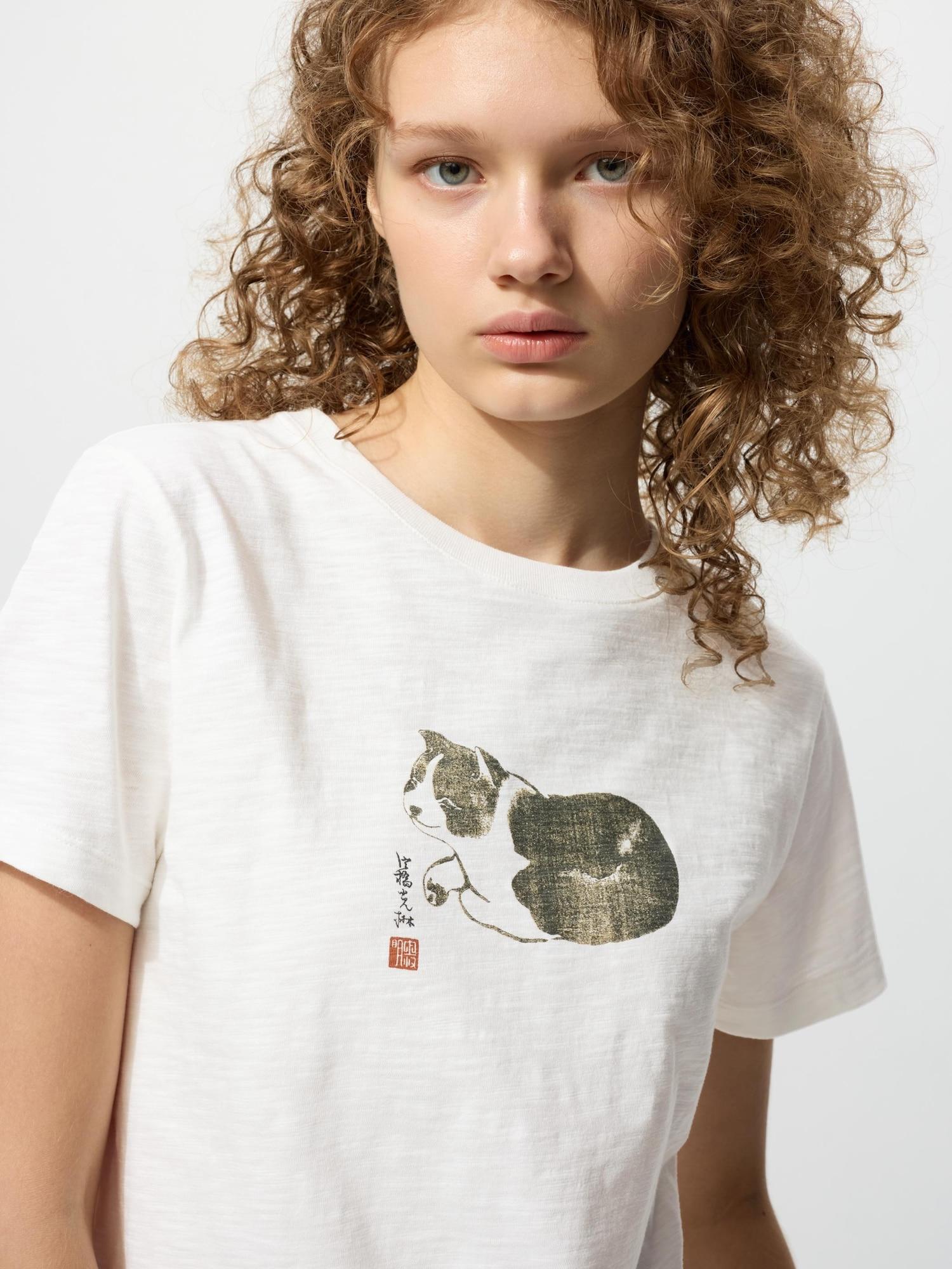 

Uniqlo Япония Животные ПаТТерн UT Короткая футболка 01 OFF WHITE/XS