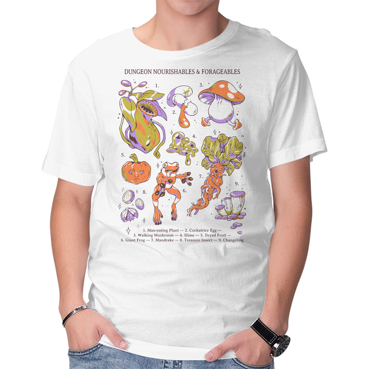Unisex Crew Neck T-Shirt Delicious In Dungeon Graphic Short Sleeve Casual Tee XS