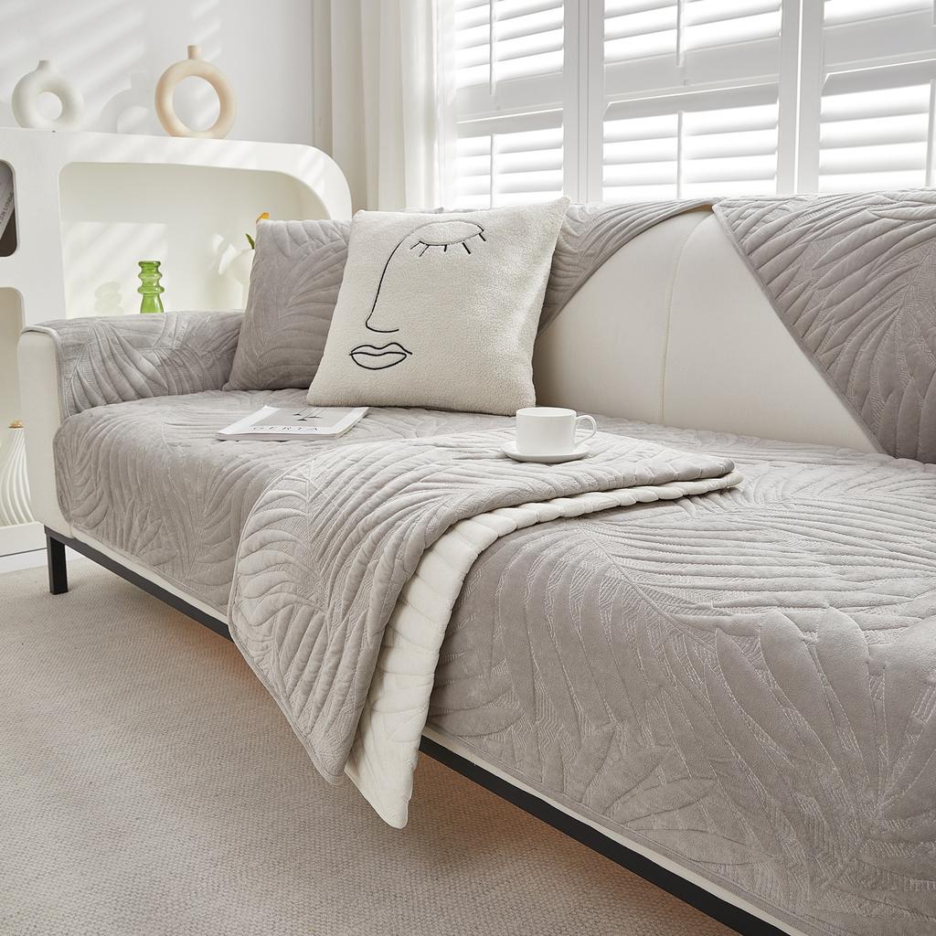 New Sofa Cushion Winter Plush Sofa Cushion Pastoral Style Non-slip Sofa Towel Back Towel Sofa Cover Cloth Cushion