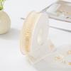10Yards/Roll Hair Bows DIY Craft Gold Foil Snow Yarn for Gift Wrapping 2.5cm Organza Ribbon Printed Silk Ribbons