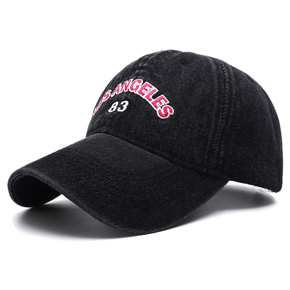 High Quality Los Angeles Embroidery Washed Denim Baseball Cap Hip Hop Hats for Women Men Sunshade Outdoor Adjustable Visor Cap