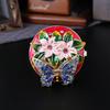 Butterfly Round Enamel Color Jewelry Box Creative Light Luxury Desktop Small Ornament Home Jewelry Flip Home Storage Box