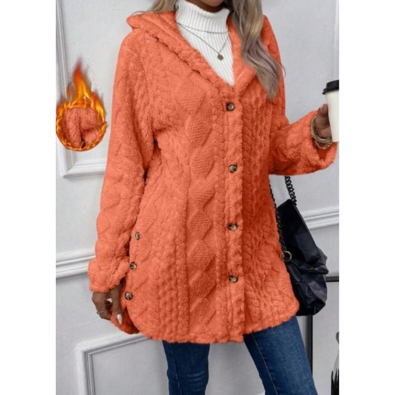 Women S Hooded Fleece Cardigan Long Sleeve Casual Warm Coat