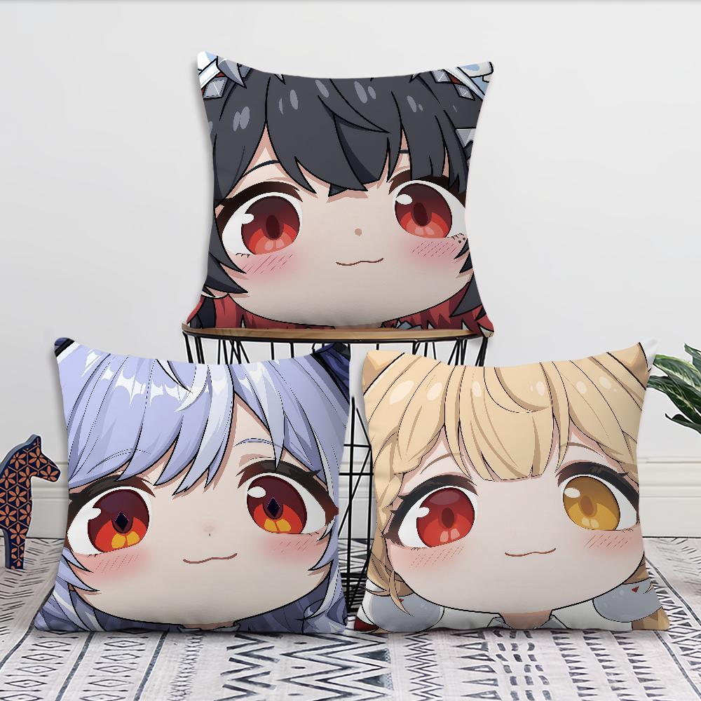 Game Cute  ZZZ Face Q-version Avatar Cushion Cover Pillow Cover Decoration Room Home Sofa Living Office Car Nordic Simplicity