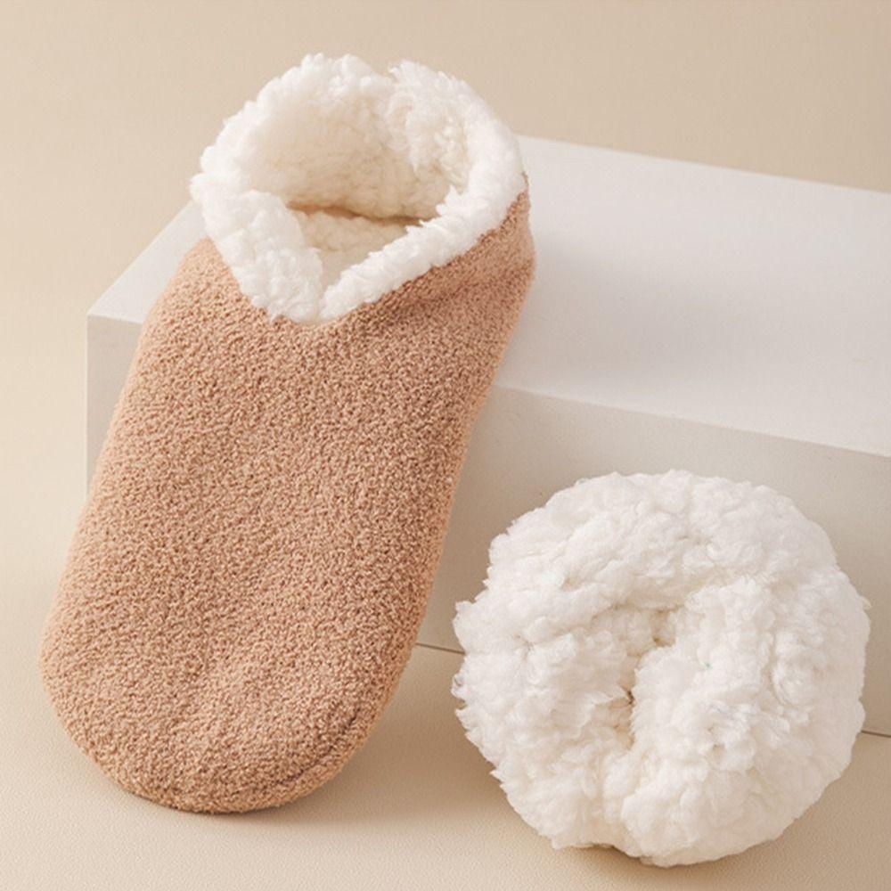 Non-slip Bottom Lamb's Wool Socks Thickened Sleeping Slipper Socks Lamb Fleece Socks Autumn Winter