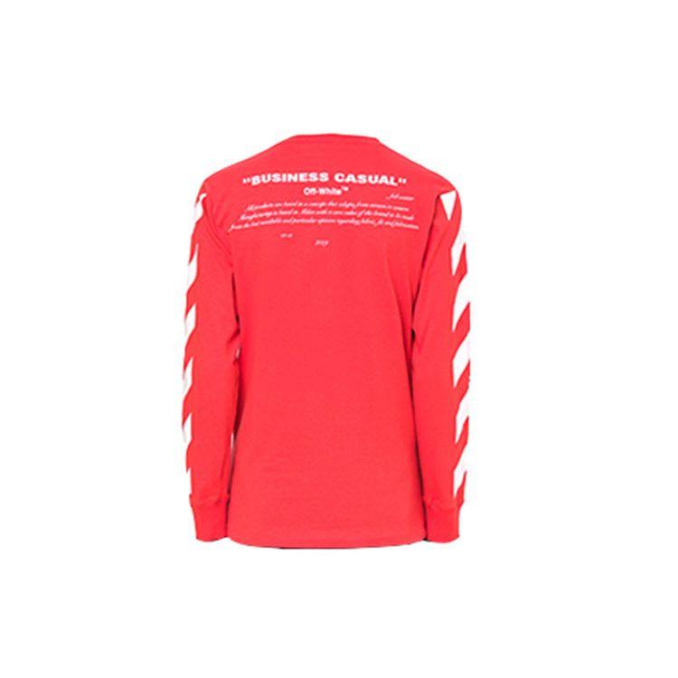 Off-White Printed Long-Sleeve T-Shirt Men Tops Red OMAB001F181850112030