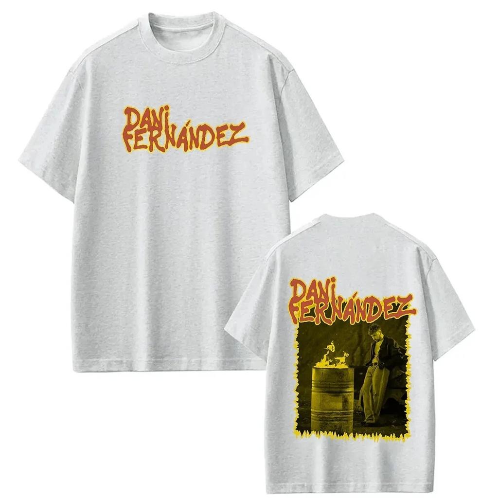 Summer Pure Cotton Casual Loose TShirt Rapper Dani Fernandez 2026 Tour Pattern TShirt Unisex Hip Hop Streetwear TShirt