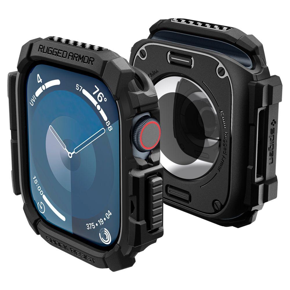 Spigen Rugged Armor Case for Apple Watch 10, Black