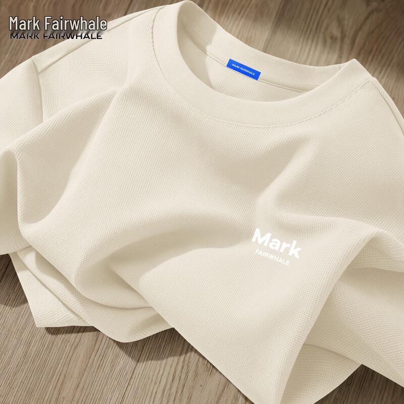 Mark Hua Fei Men s Waffle Knit Ice Silk Oversized Short Sleeve T-Shirt L