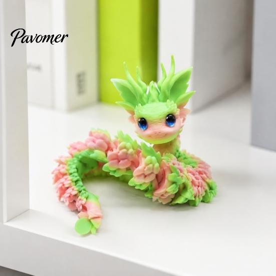 3D Printed Dragon Articulated Fidget Toy, Cute Ornaments, Desk Objects for Focus Decor Stress Relief Toy Adults, Fantasy Collectible Gift Sensory Toys