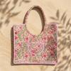 Shoulder Bag Usalover925 Pink Quilted Cotton Floral Print Shoulder Bag 04