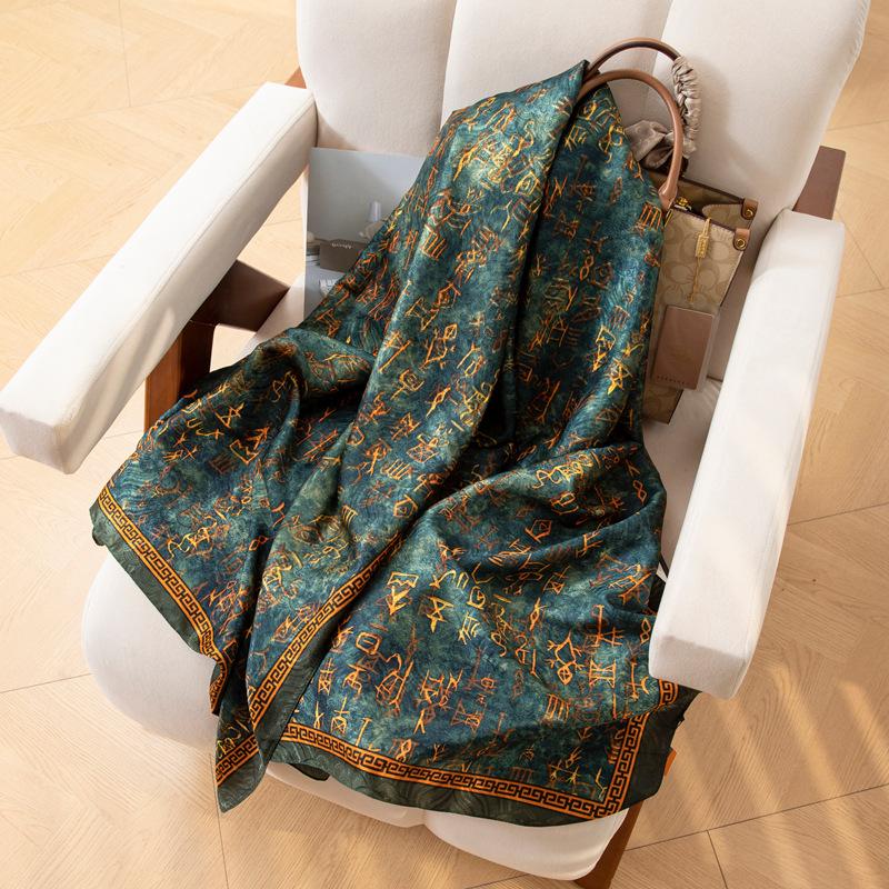 

French mulberry silk scarf - mother s day gift - women s long silk scarf - chinese style retro shawl 90*180cm