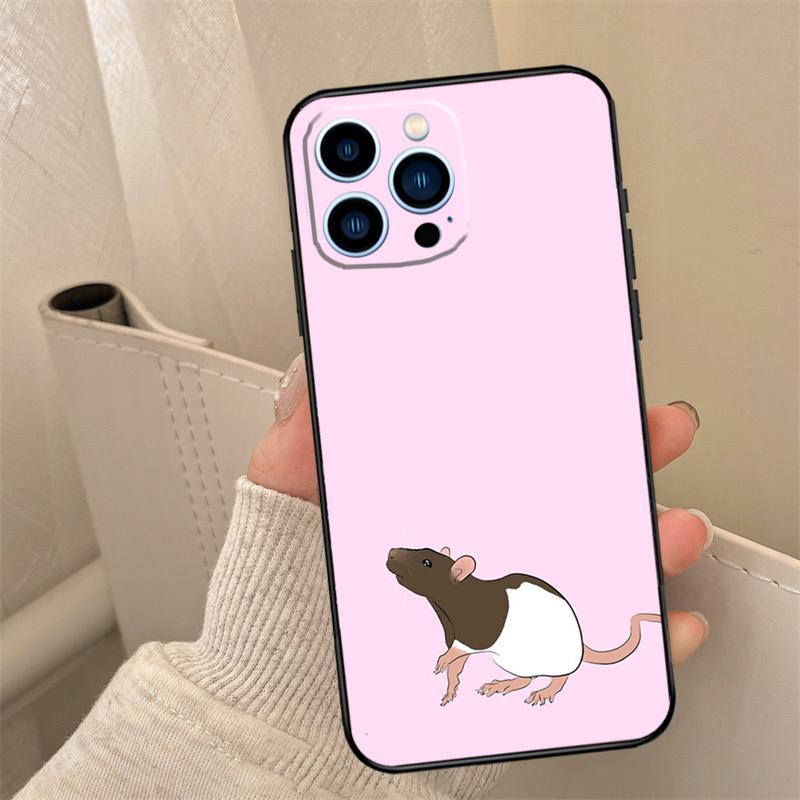 Cute Rattie Rats Phone Case For iPhone 16 15 14 13 11 12 17 Pro Max Mini 15 16 Plus 16e 17 Air Cover Coque