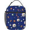 Auronewt Cartoon Football Lunch Box for Kids Boys Insulated Cooler Thermal Cute Lunch Bag Bento Tote for School Picnc Beach