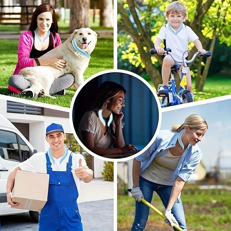 Wearable Neck Cooler - Reusable Cooling Tube for Summer Freeze Activated Neck Sleeve Hot Weather Relief for Outdoor Work/Travel