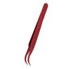 Tweezers Aluminium Alloy Curved Tip Antimagnetic Tool for Electronic Repair Maintenance Red
