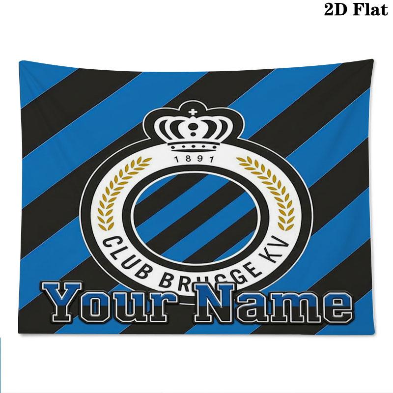 Club Brugge KV Custom Name Wall Tapestry Aesthetic Wall Hanging Printed Fabric Blanket Decorative Tapestries for Bedroom Living Room Home Decor