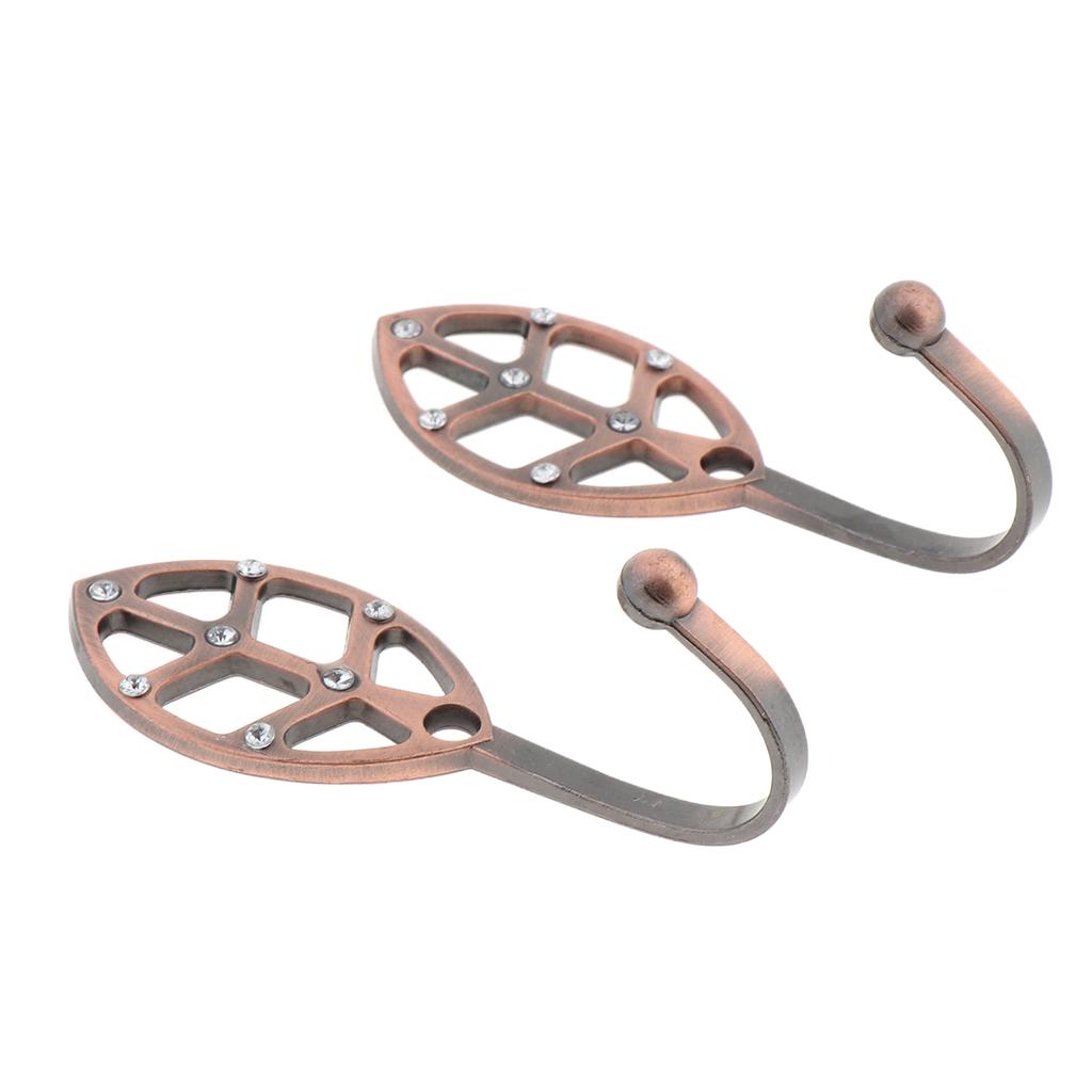 2 Alloy Elegant Decorative Curtain Holdbacks Wall Hooks with Screws
