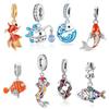 New Fine Luck Koi Fish Pendant Goldfish Blessing Charm 925 Silver Bead Fit Exquisite Bracelets DIY Jewelry Women Accessories Gift
