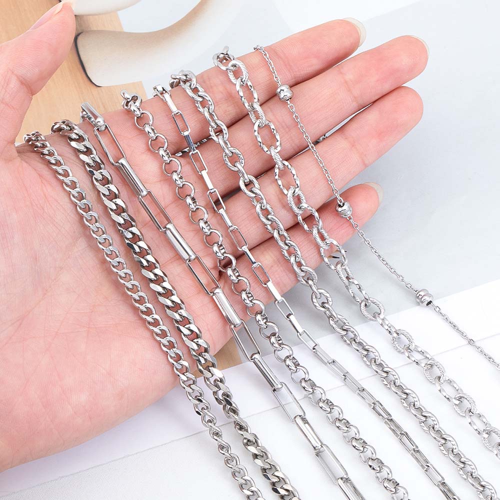 No Fade 2Meters Stainless Steel Link Chains for Jewelry Making DIY Necklace Bracelet Chain Accessories Beaded Chain Wholesale