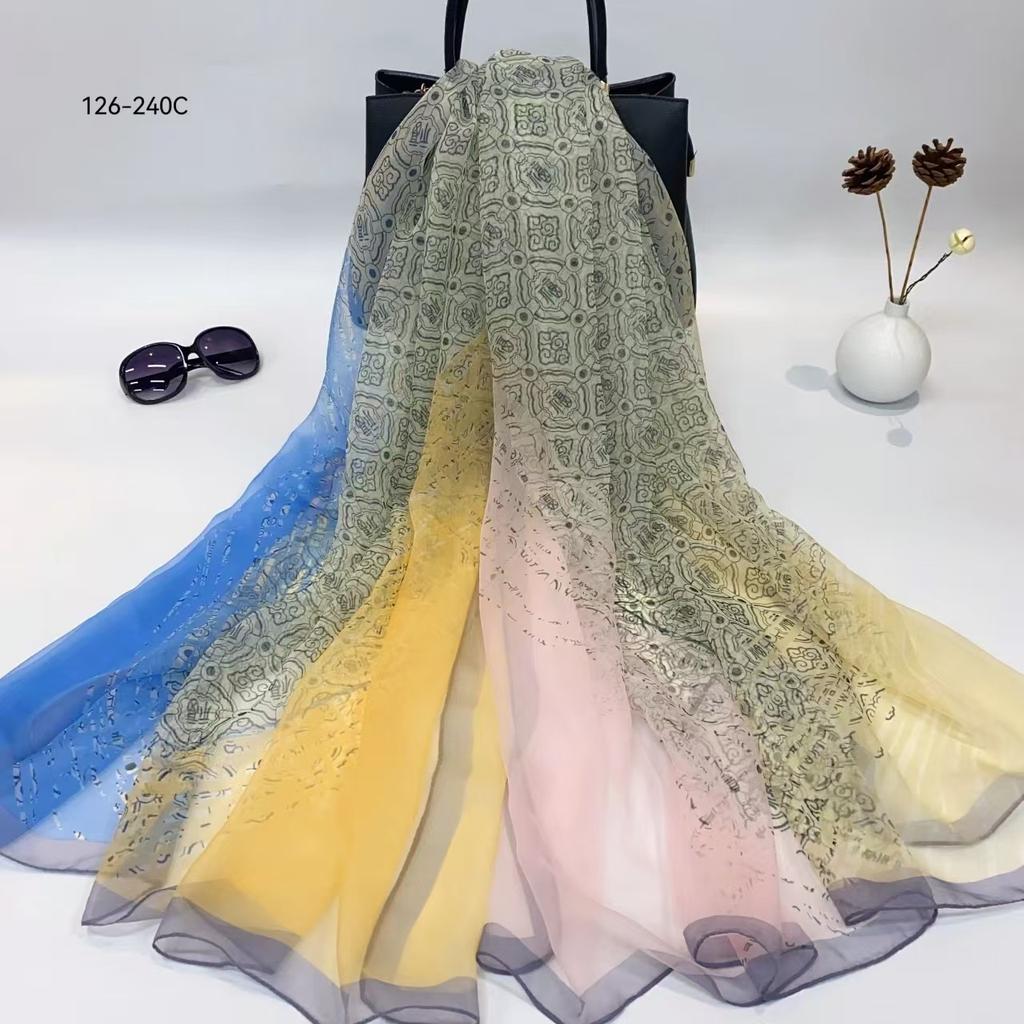 New Silk Beach Stoles Women Hijab Scarf Sunscreen Shawl Wraps Ladies Scarves Foulard Beach Stoles Female Large Bandana Echarpe