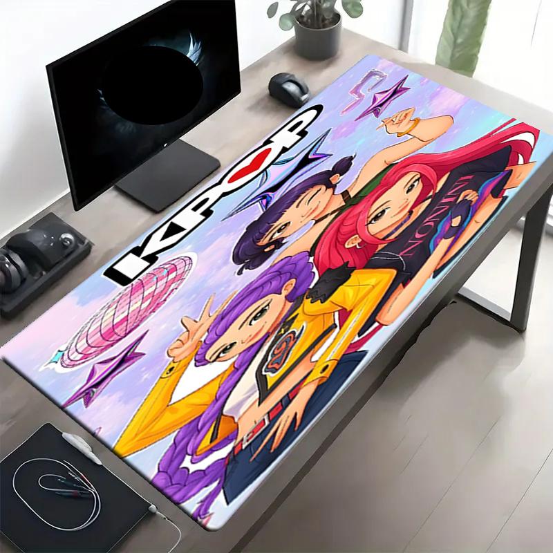 KPop Dämonenjäger Druck Mauspads, Rutschfeste Schreibtisch-Tastaturmatte, für PC Laptop Gaming Arbeiten Tägliche Nutzung, Coole Festival-Überraschungsgeschenk