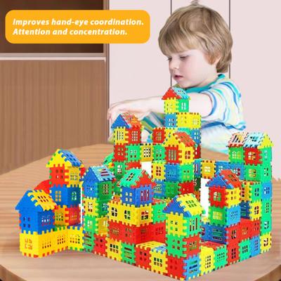 140/160/260 Piezas Bloques de Construcción Waffle para Niños Juguete Niños Pequeños Niños Niñas Bloques Entrelazados Construcción Aprendizaje STEM Juego de Juguete Educativo