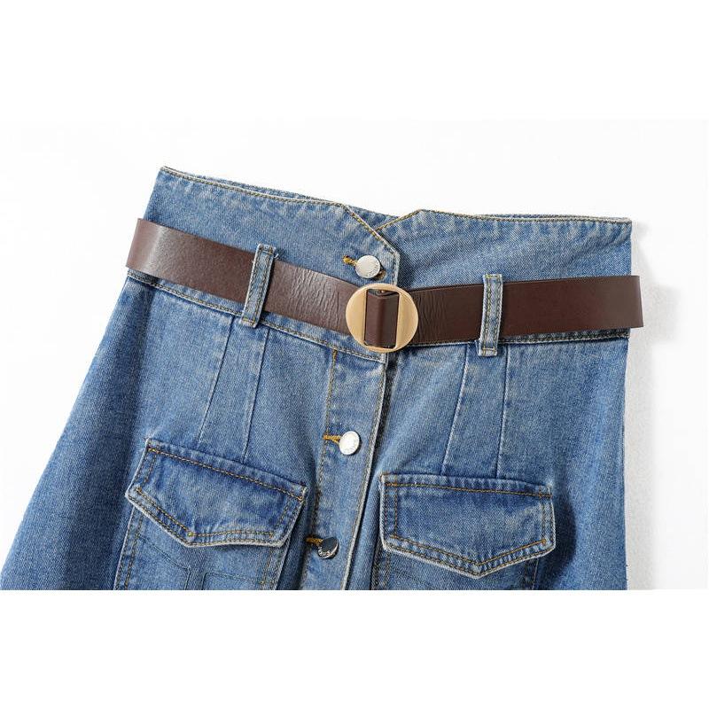 Φούστες τζιν Plus Size Γυναικεία Vintage Γυναικεία Ελαστική Ψηλόμεση Μακριά Φούστα Τζιν Maxi