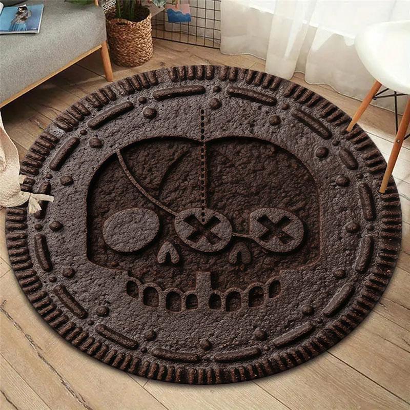 Cookie Style The Goonies Round Area Rug,Carpet Rug for Living Room Bedroom Sofa Playroom Decor,Non-slip Floor Mat