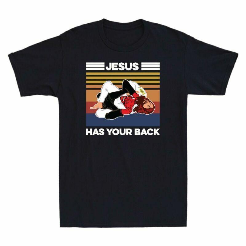Jitsu Back Unisexs Jiu Your Has Retro Funny Vintage Tshirt Jesus Christian Gift S