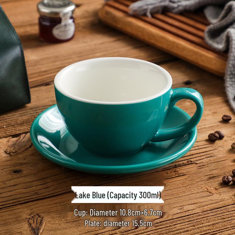 

Большой керамический набор чашек для капучино и латте 300 мл - Дизайн Яичный цветок 300ml