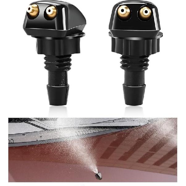 2 PCS Front Windshield Washer Nozzles, Windshield Left Right Wiper Washer Nozzle Sprayers, Windshield Squirter Nozzle Replacement for Most Cars SUVs