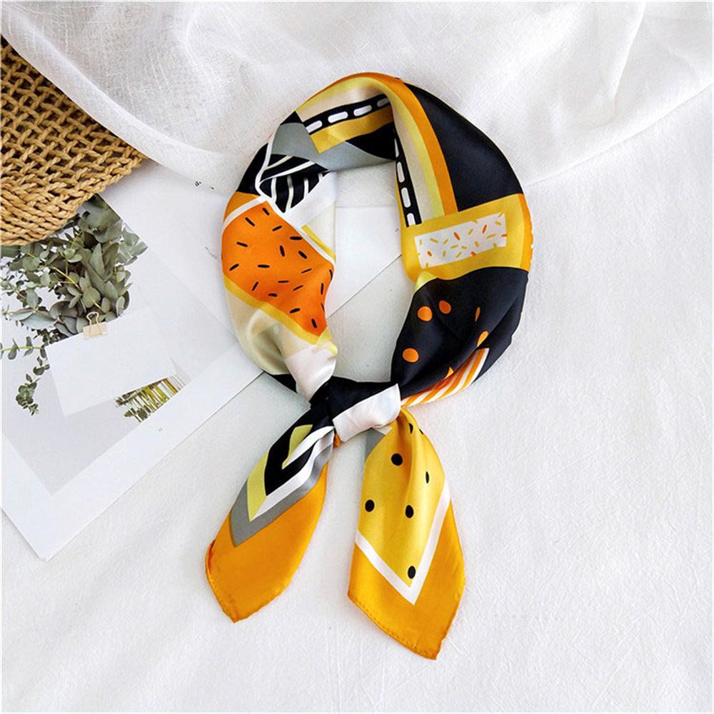 Floral Print Headkerchief Neck Scarves Women 70CM Square Headband Hijab Scarf For Ladies