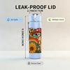 1PC Sunflower Surprised Eye Art 750ml Color Plastic Sports Water Bottle Leakproof Flip Straw Lid For Sports Office Home Use