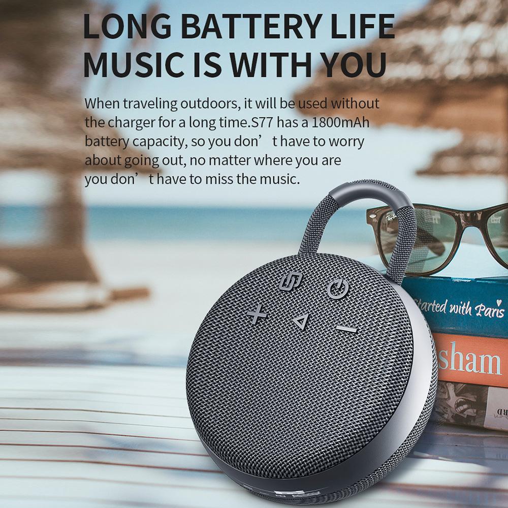 S77 Black 5W Wireless Speaker Waterproof Sports Speaker Outdoor Portable Speakers For Outdoor Travel Indoor Parties