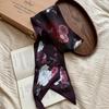 Silk scarf, long strip, high-end summer new neck protector, matching shirt, peony scarf, scarf, headscarf, headband, streamer.