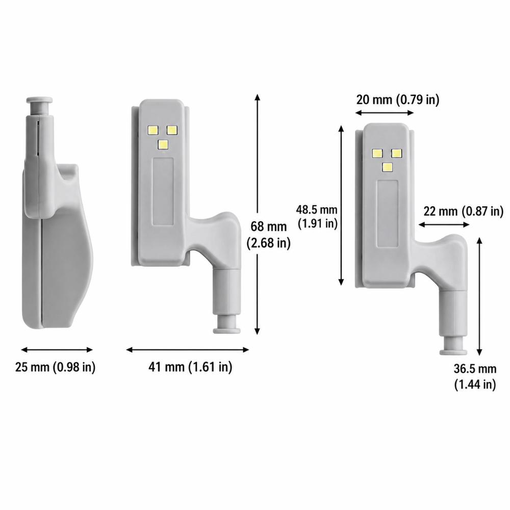 10 Pack Warm White Cabinet Hinge Light 3 LED Beads Closet Wardrobe Light  Garage
