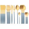 24Pcs Gold Cutlery Set 304 Stainless Steel Dinnerware Set Dinner Knives Forks Coffee Spoon Silverware Kitchen Flatware Tableware