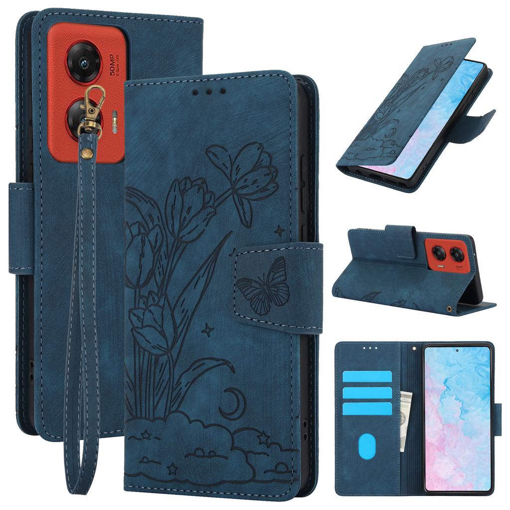 Suitable for MOTO G 5G 2026 mobile phone leather case G power retro orchid butterfly embossing card wallet
