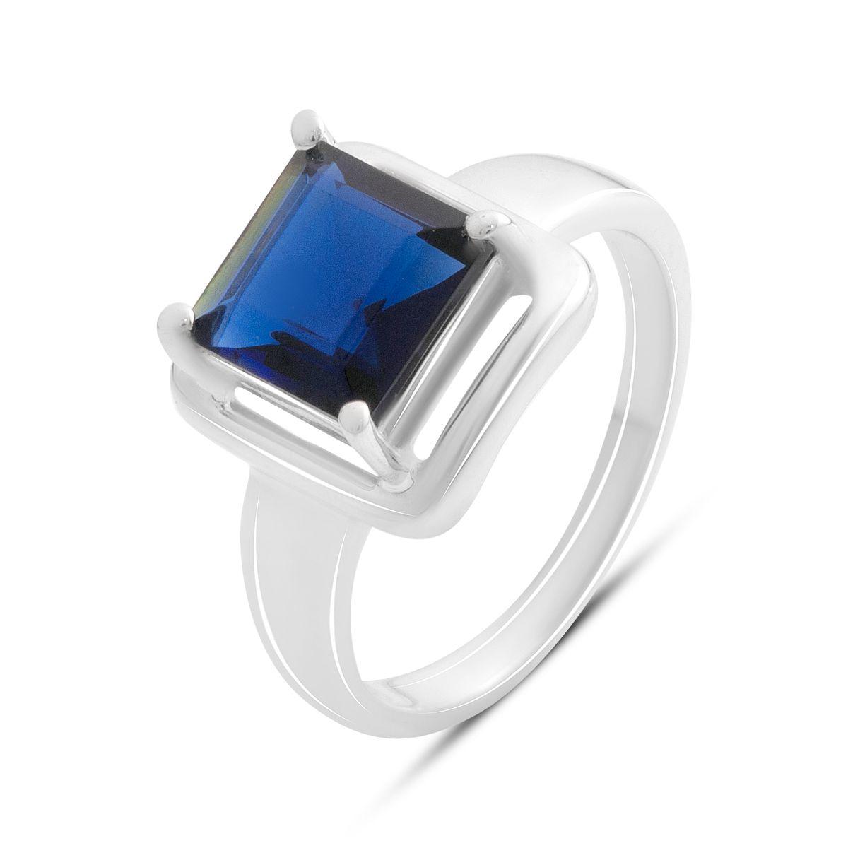 

Silver ring with nano sapphire 1.975ct, item weight 4.19 gr (2189091) 17.5 синій