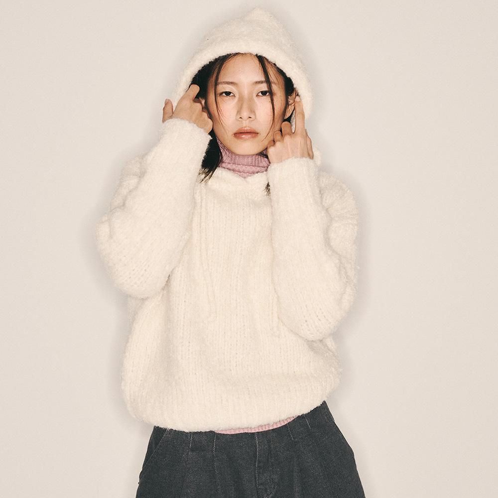Eiaenlei Ar_Fluffy Hooded Sweater_2Color
