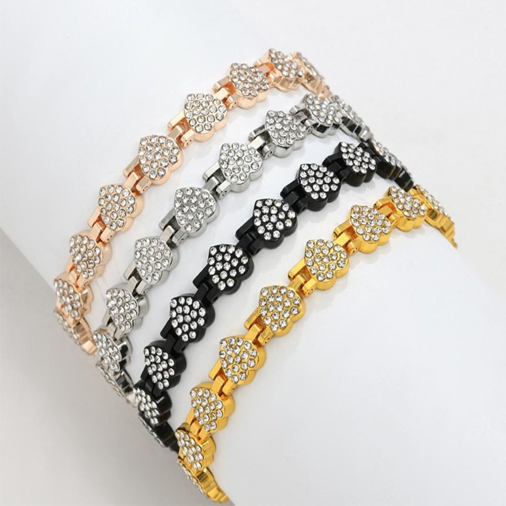 High Polished Anti Static Bangle Magnet Rhinestone Wrist Chain Minimalist Magnetic Bracelet  Party