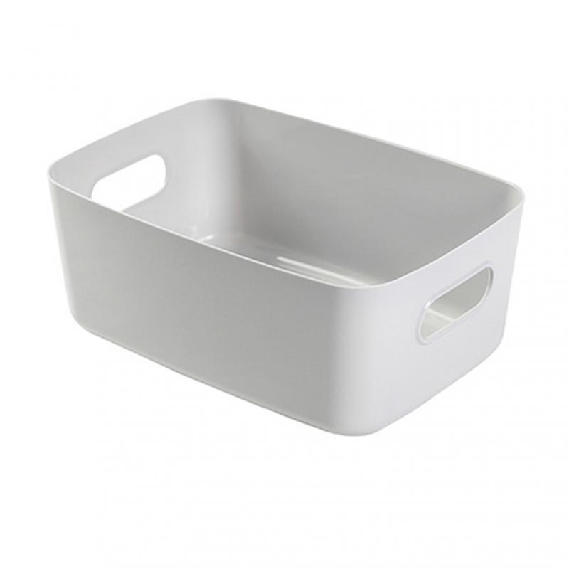 Plastic Sundries Storage Basket Desktop Cosmetic Snack Organizer Household Kitchen Bathroom Sorting Box Container with Handle