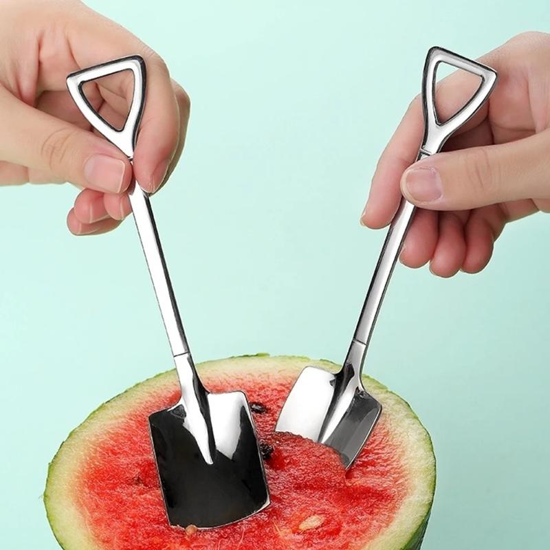 3/5/10Pcs Stainless Steel Spoon Creative Tableware Scoop Coffee Shovel for Kitchen Ice Cream Dessert Tea Spoons Birthday Gift