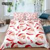 Cartoon Santa Claus Bedding Set King Queen Size Microfiber Christmas Dogs 3D Print Duvet Cover For Kids Pillowcases Home Textile