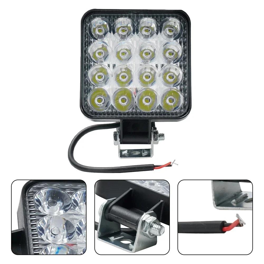 1200LM 12V LED Work Light 48w 16LED High Intensity Dust Proof Working Light Spotlight Truck Off Road Tractor IP65 Waterproof