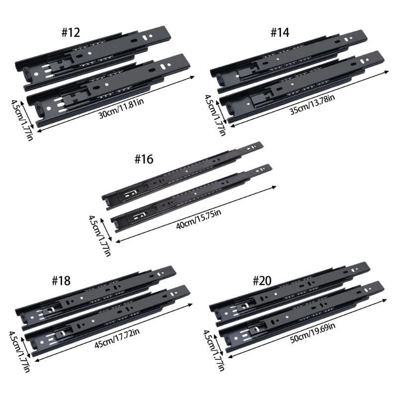 1Pair Cold Rolled Steel Drawer Slides Soft Close Drawer Track Rail Cabinet Drawer Track Slide Sliding Furniture Hardware
