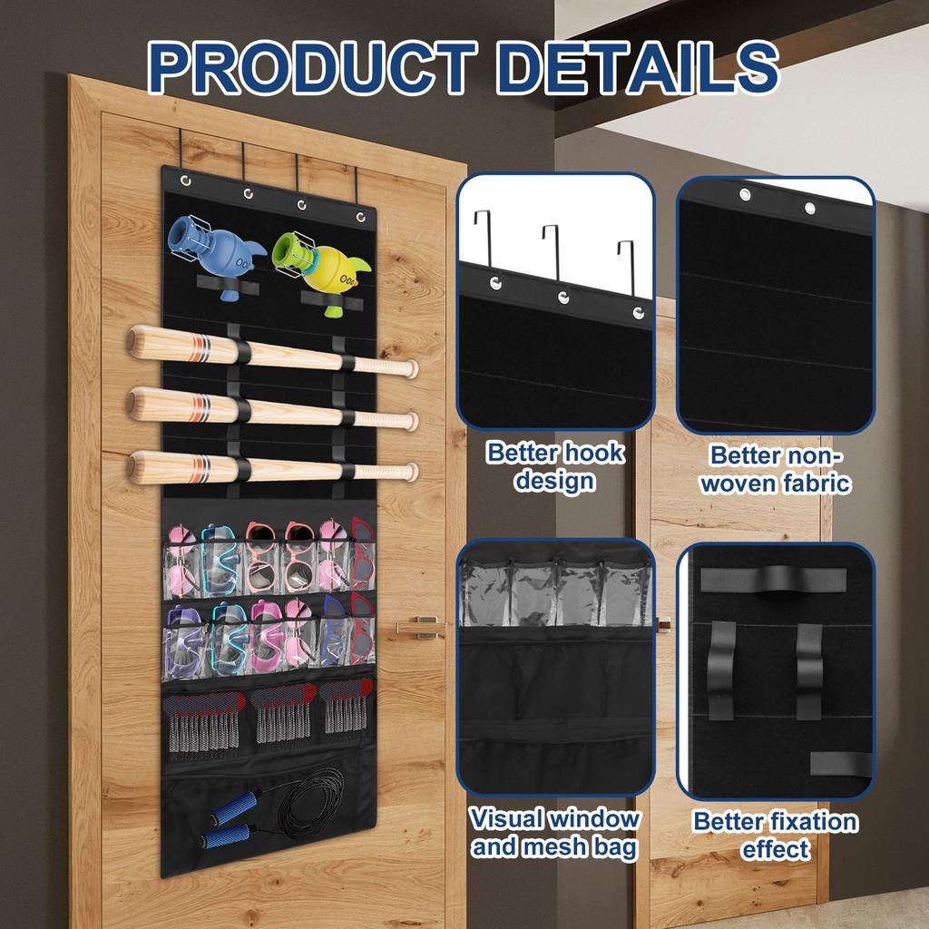 Über-Tür-Organizer für Spielzeug, platzsparende Spielzeugaufbewahrungshängetaschen mit 16 Taschen und Fächern für Kinderzimmer, Spielzimmer