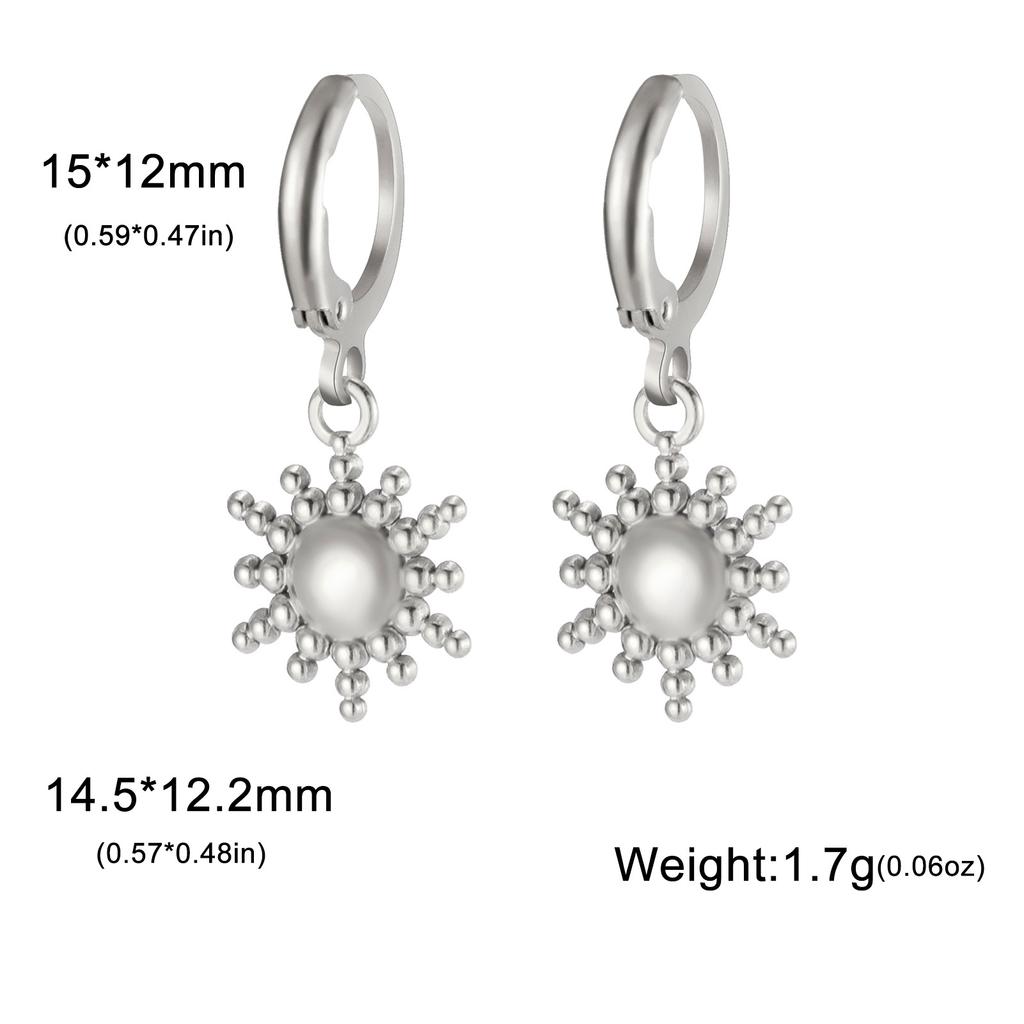Heart Shaped Starfish Sun Pendant Hoop Earrings For Women Fashion Jewelry Gift