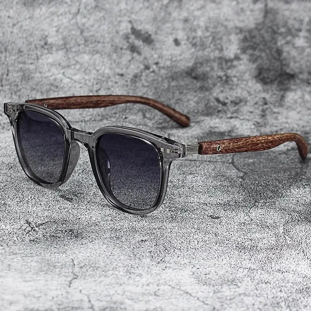 Trendy Retro Wood Grain Sunglasses Polarized UV Protection for Men Women Perfect for Cycling Outdoor Street Photography